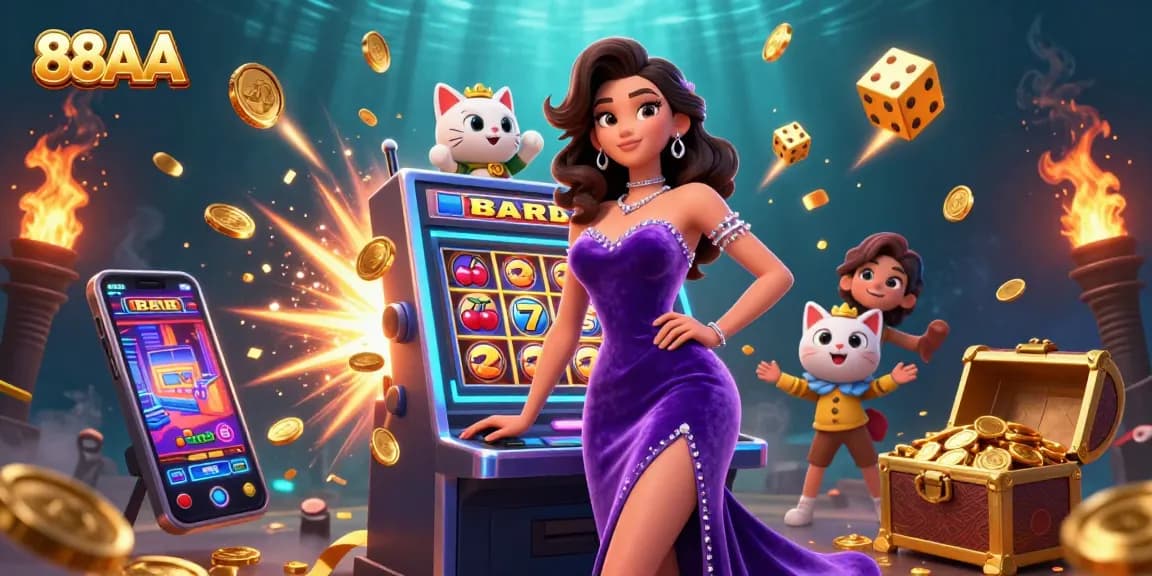 Spin the reels at 88AA and win big with jackpot excitement in a vibrant casino atmosphere.