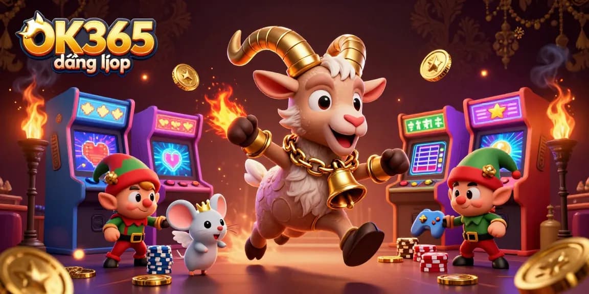 Join the action with OK365 đăng nhập as the Krampus goat runs a colorful holiday casino scene.