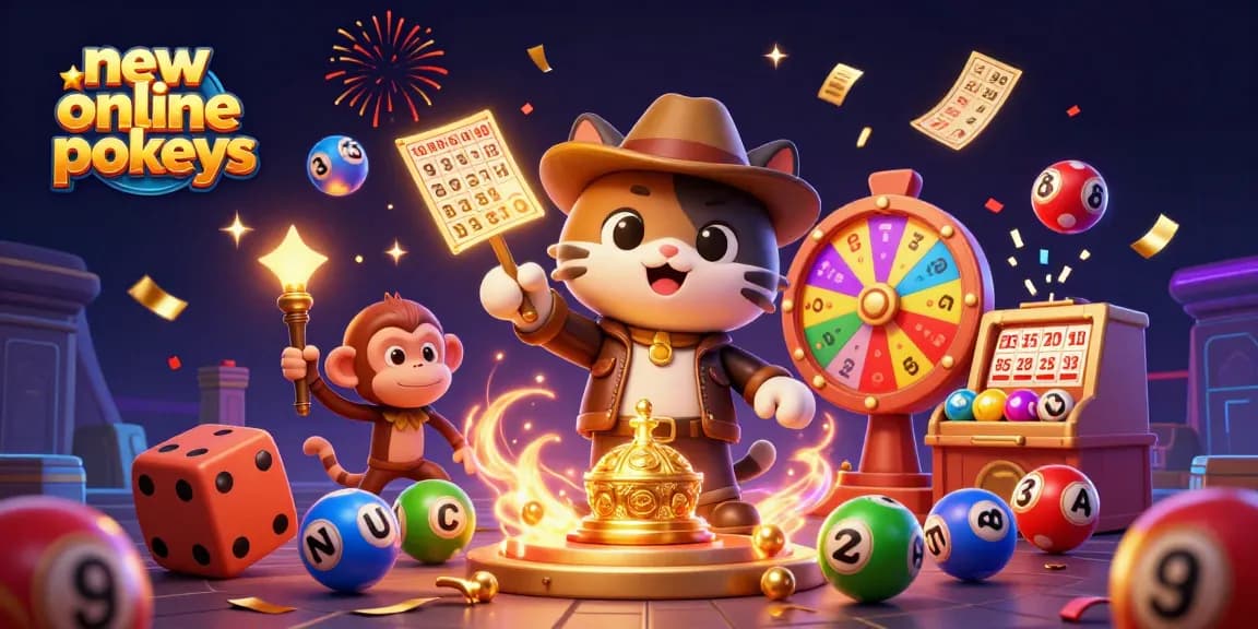 Engage in new online pokies adventures with our dynamic 3D scene featuring exciting casino elements.