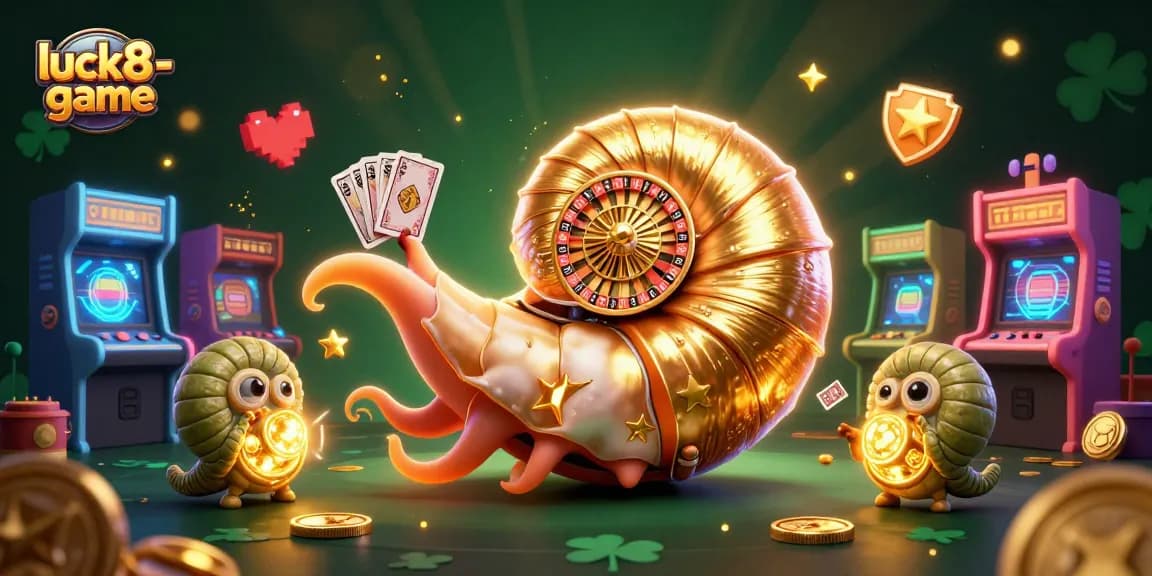 Spin the roulette with luck8-game's vibrant 3D casino elements in this dynamic illustration.