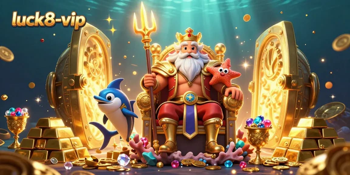 Experience luck8-vip with exciting wins and treasures from this vibrant casino adventure illustration