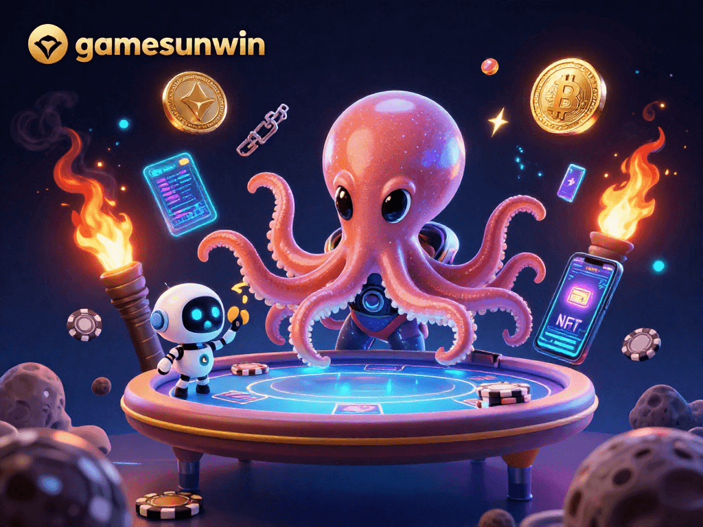 Play unique gamesunwin with exciting cosmic elements at a vibrant digital poker table.