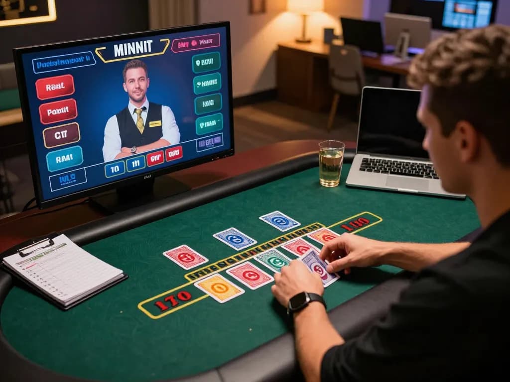 Players engaging at VA88 live dealer blackjack table, showcasing betting strategies and immersive gameplay.