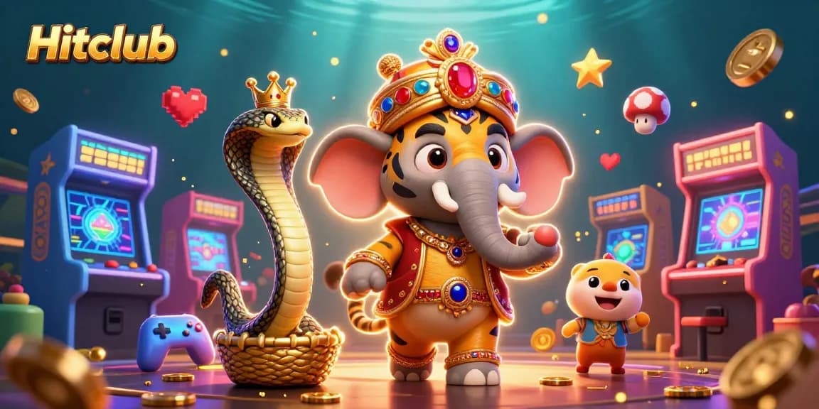 Experience excitement at Hitclub with vibrant 3D casino elements and animated characters