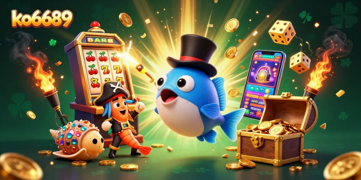 Win with ko6689 as the anglerfish lures golden coins amidst a vibrant casino scene.