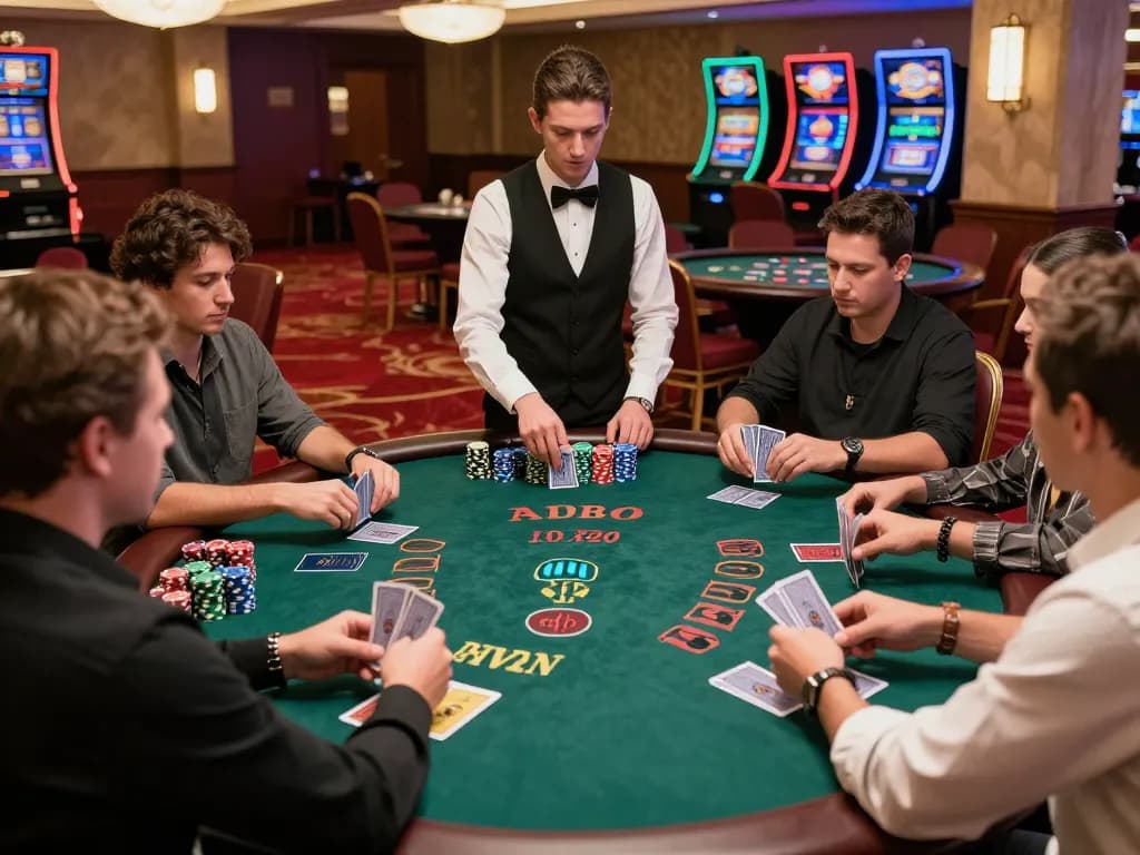 Players engaging in an exciting blackjack game at HITCLUB casino, showcasing vibrant action and strategic moves