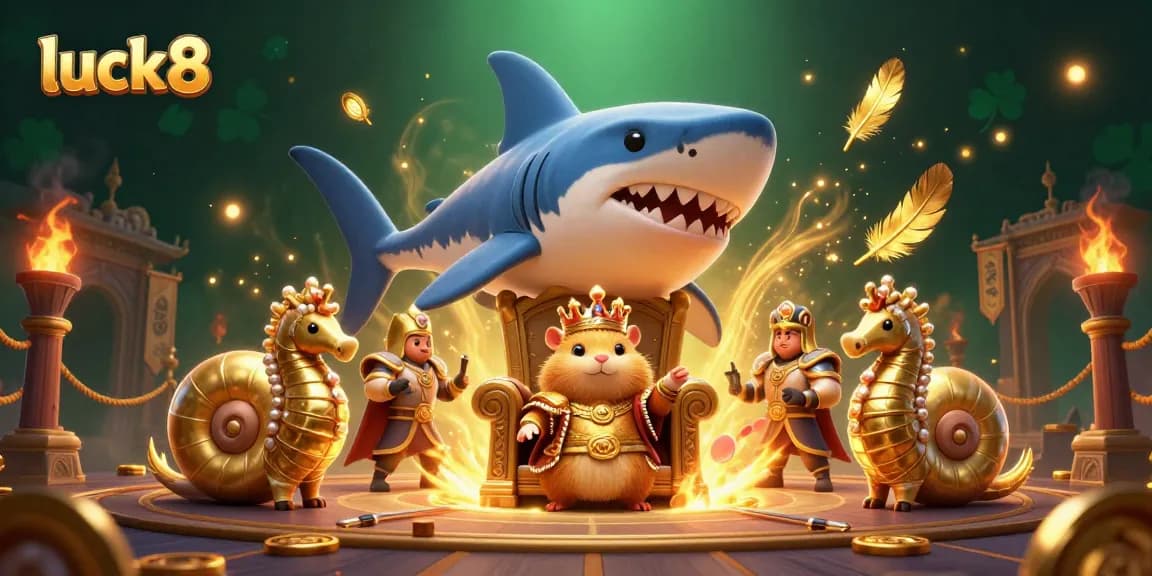 Bet on luck8 and join the fierce hamster king in an epic casino showdown filled with gold coins and excitement.