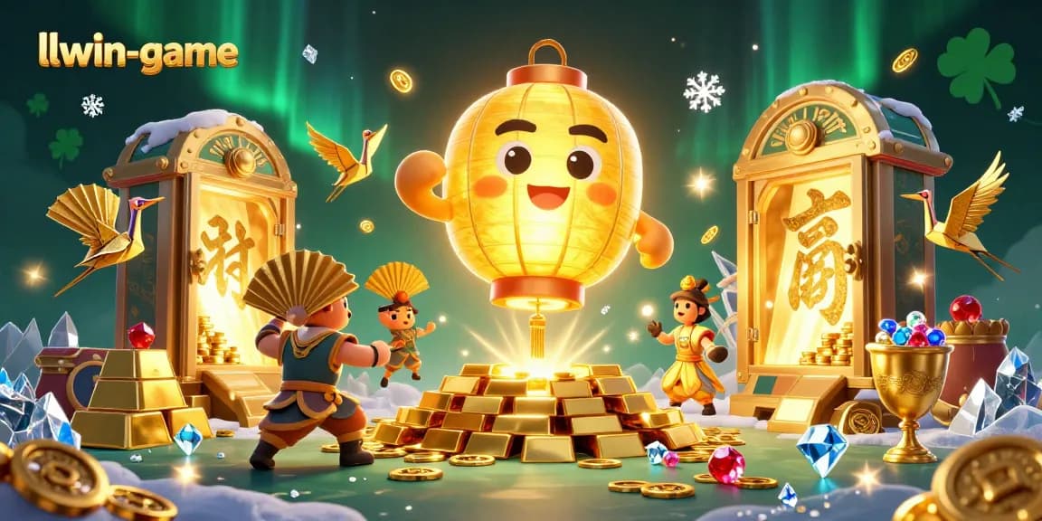 Experience thrilling gaming at llwin-game, featuring vibrant 3D elements, lucky symbols, and interactive casino vibes.