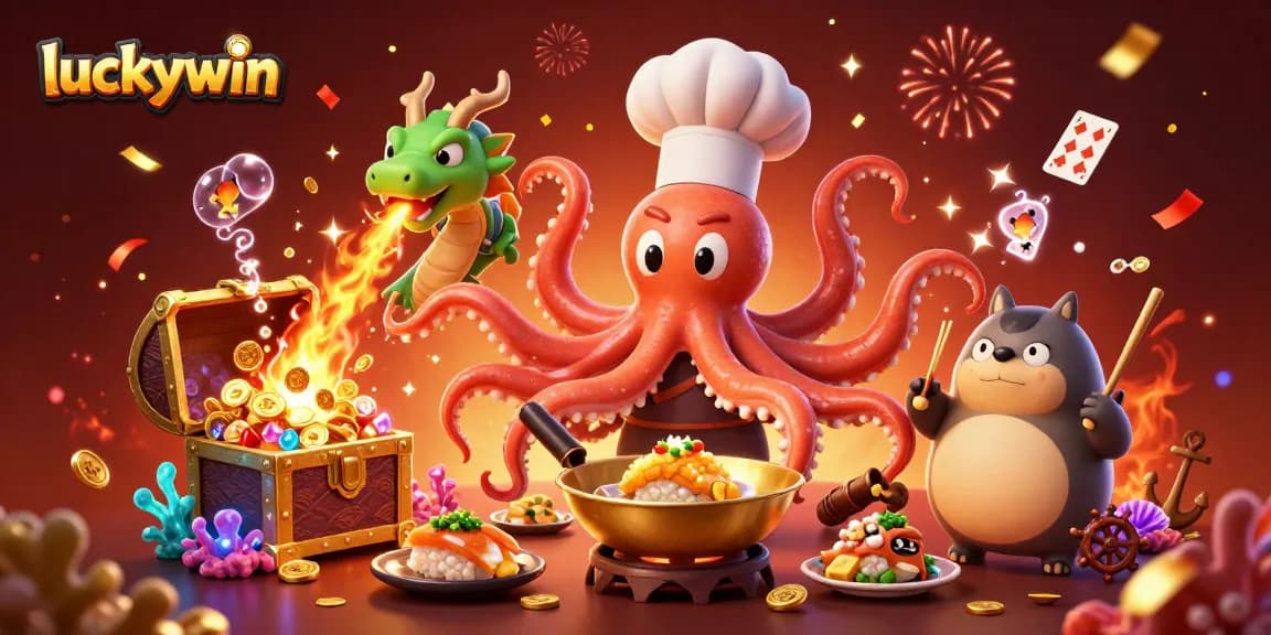 Win big at luckywin with a lively underwater casino scene featuring colorful creatures and exciting game elements.