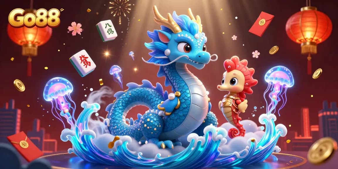 Spin and win at Go88 with vibrant casino-themed 3D illustration showcasing gaming excitement.
