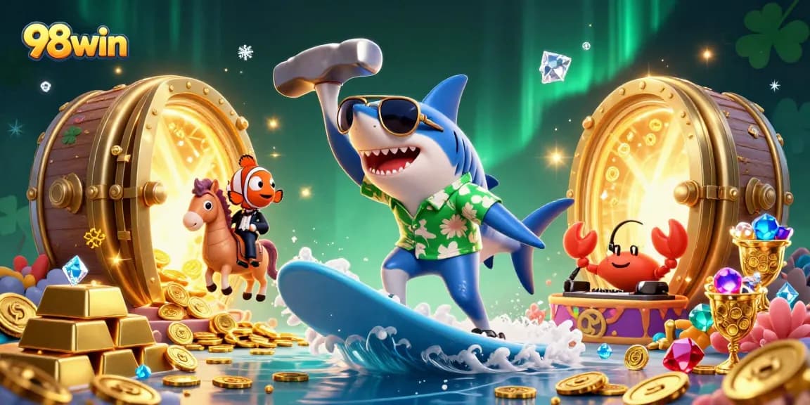 Surf the wealth with 98win and discover the adventure of winning big in 3D casino fun.