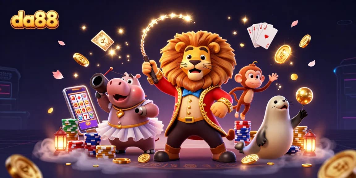 Engaging da88 gaming scene featuring animated characters and vibrant casino elements for bettors.