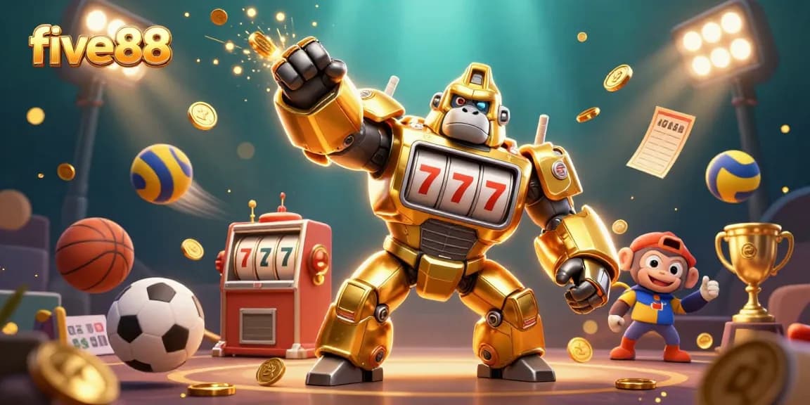 Experience thrilling bets and gameplay with five88 in a dynamic, ultra-detailed casino scene.