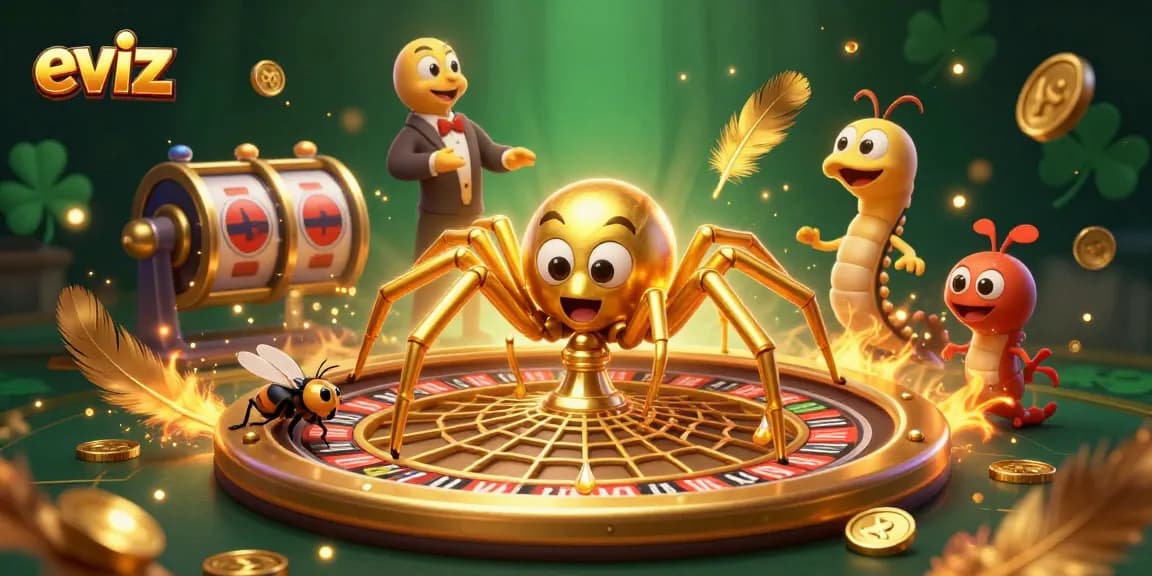 Watch as the golden spider spins its roulette web at eviz, where excitement meets betting!