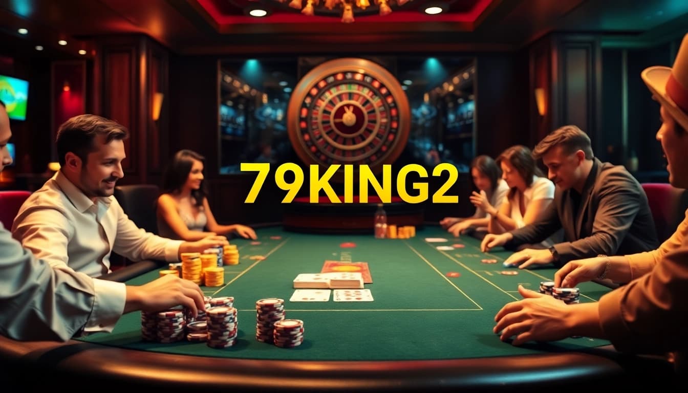 Experience the thrill of gambling with 79king2 at an exciting poker table.