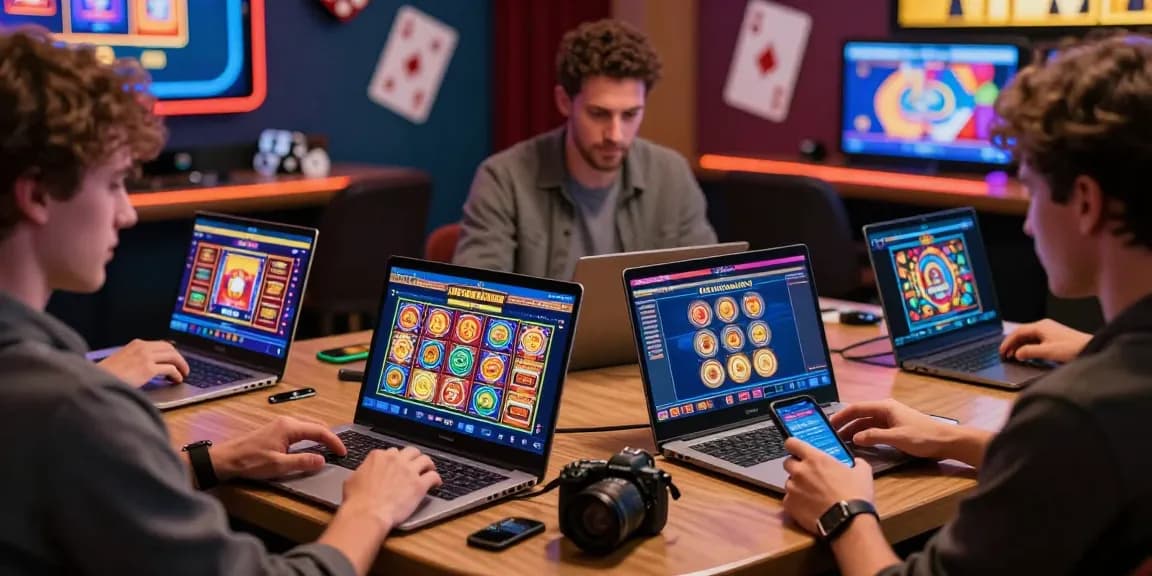 Explore diverse non UK casino gaming experiences at https://rcnhca.org.uk, showcasing vibrant players and engaging interfaces in a modern workspace.