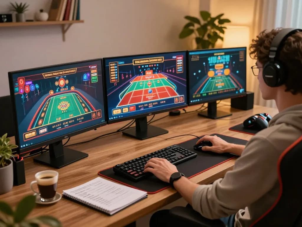 Experience thrilling gameplay on https://sshbet.io/ with a professional online gaming setup showcasing various casino games.