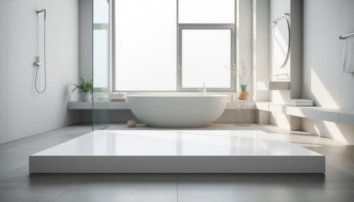 Showcase of a modern shower base shower highlighting elegant design and smooth texture.