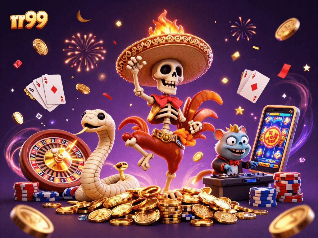 Experience rr99 with dynamic casino action featuring vibrant characters and winning elements.