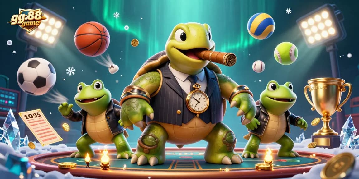 Engage with the thrilling gg88-game as a turtle mobster and bullfrogs dominate the casino scene.