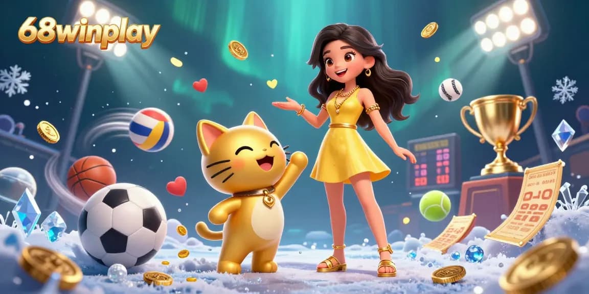 Immerse in the excitement of 68winplay with vibrant gaming elements, dynamic interactions, and festive visuals.