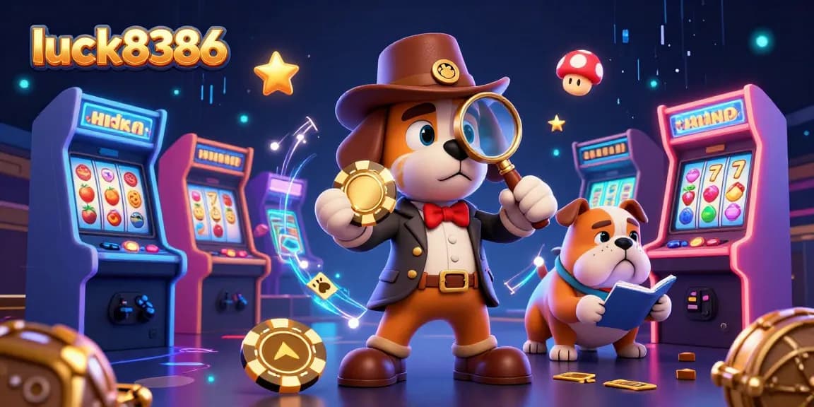 Discover the exciting luck8386 casino realm with a vibrant illustration featuring engaging game elements.