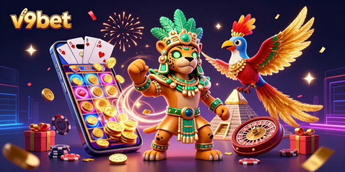 Experience the thrilling v9bet gaming world featuring a vibrant scene with dynamic casino elements.