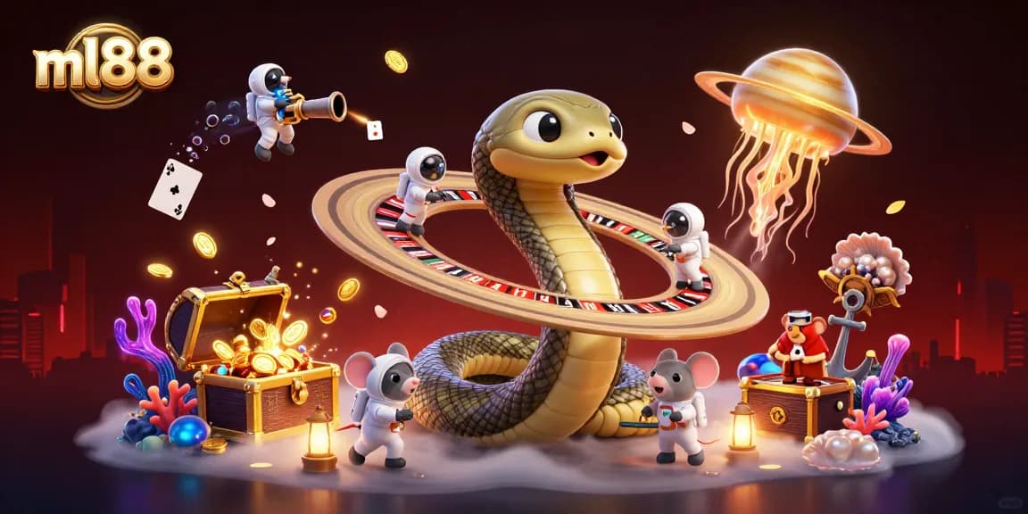 Join the cosmic betting adventure at ml88 with unique characters and vibrant casino elements.