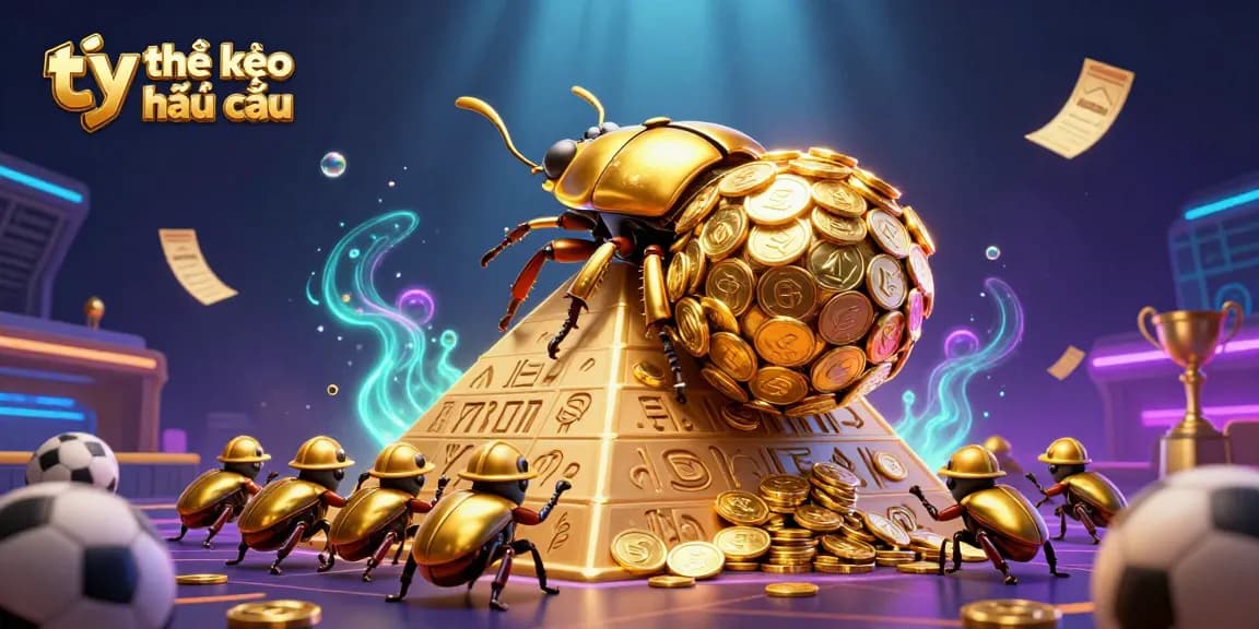 Engaging illustration of tỷ lệ kèo nhà cái showcasing sports elements and dynamic betting features.