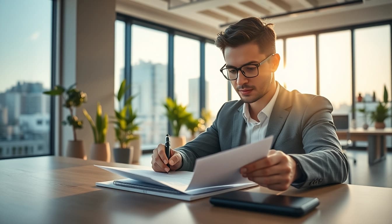 Completing the eta uk application form in a professional setting, showcasing focus and clarity.