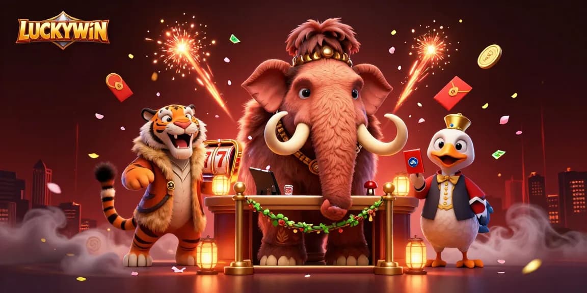 LUCKYWIN invites players to immerse in an exciting casino experience with vibrant characters and lively game elements.