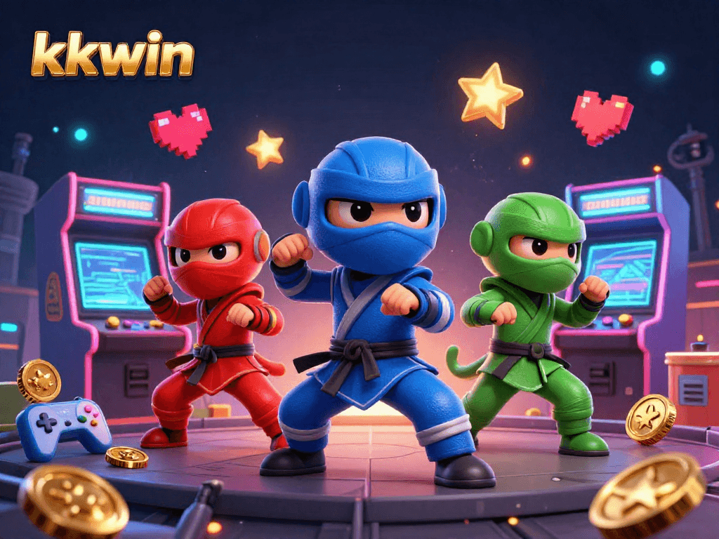 Engaging with kkwin's vibrant casino experience through chameleon ninjas and game elements.