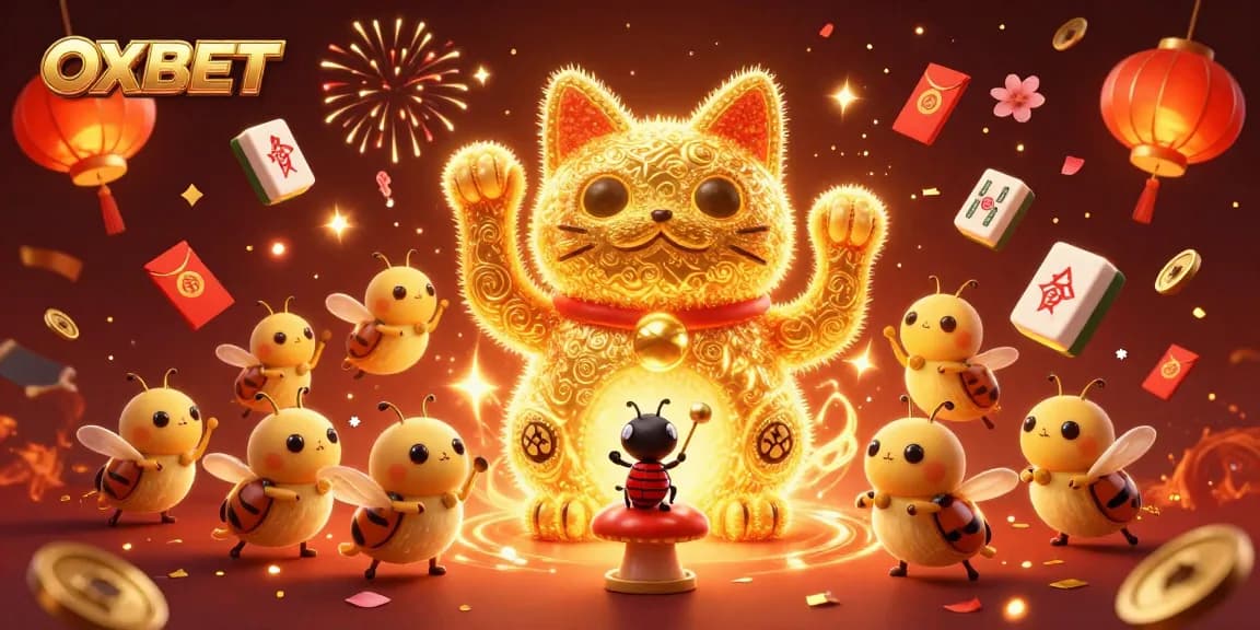 Experience the thrilling atmosphere of OXBET with a dynamic representation of luck and fortune in this captivating casino scene.