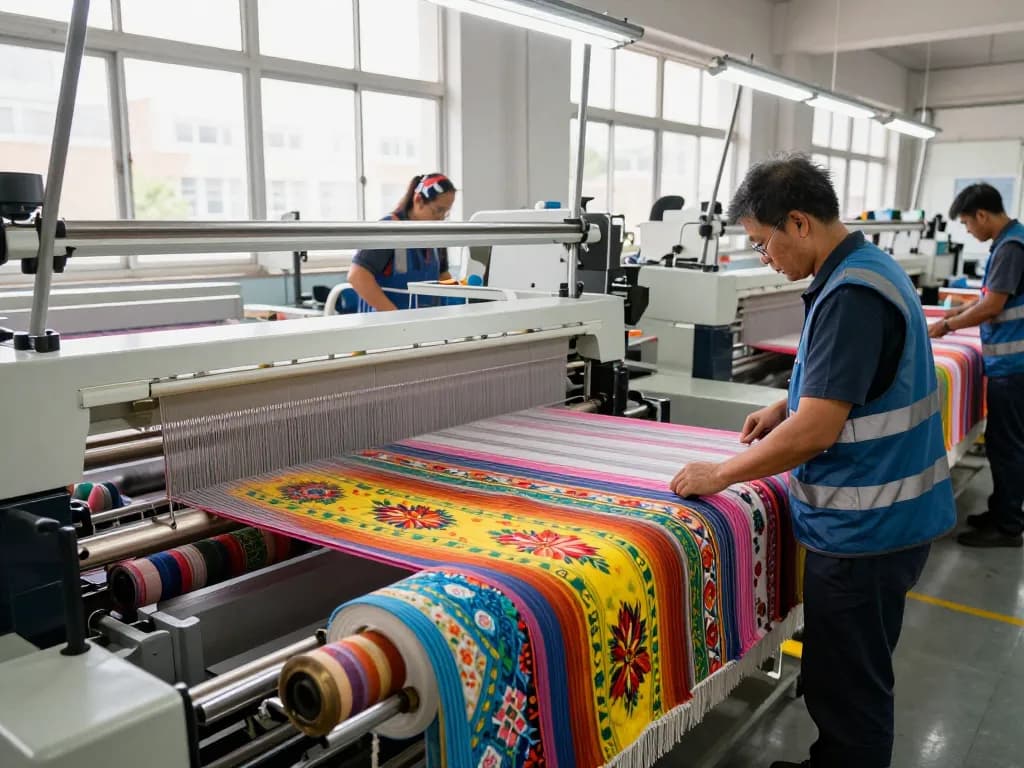 Sunwin textile production showcasing skilled workers in a modern factory.