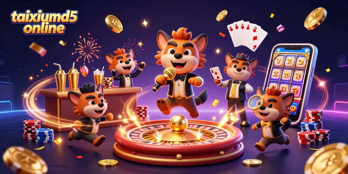 Experience the excitement at taixiumd5 online, where hyenas run a comedic casino featuring golden coins and roulette.