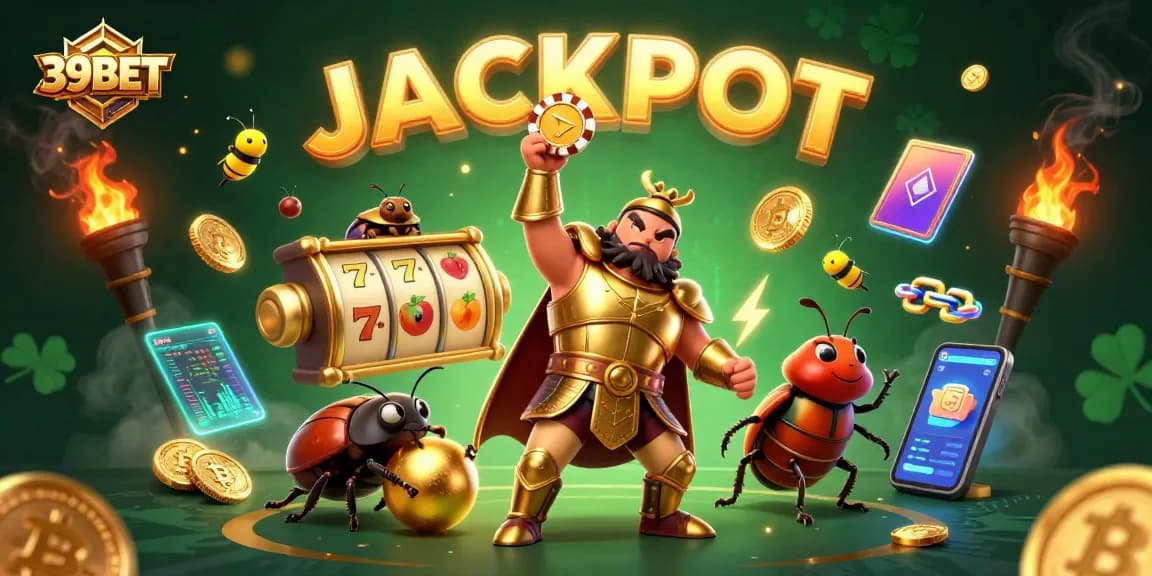 Experience the thrill of winning with 39BET at an engaging online casino, showcasing vibrant characters and thrilling jackpots.