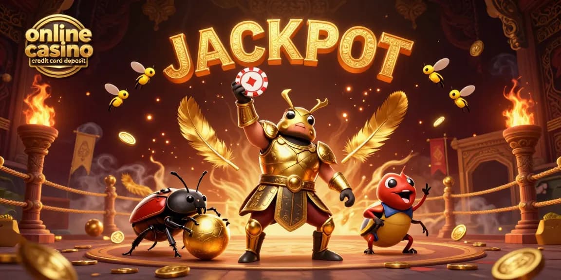 Experience the excitement of online casino credit card deposit with vibrant 3D characters celebrating a jackpot!