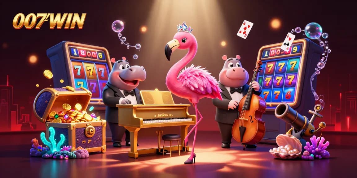 Experience the excitement of gaming at 007WIN with dynamic slot machines and vibrant characters.