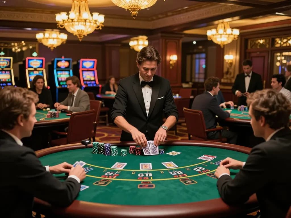 Experience excitement with tải hitclub at lavish blackjack tables, players engaged in strategic gameplay.