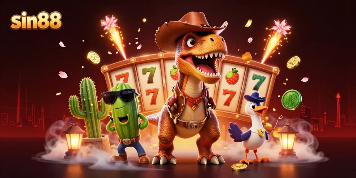 Engage with sin88's thrilling gaming experience through this vibrant 3D illustration of adventure and excitement.