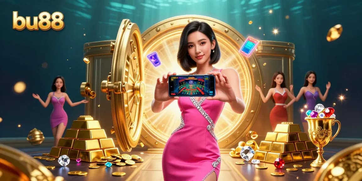 Experience the excitement of bu88 with vibrant casino games and rich gold elements.