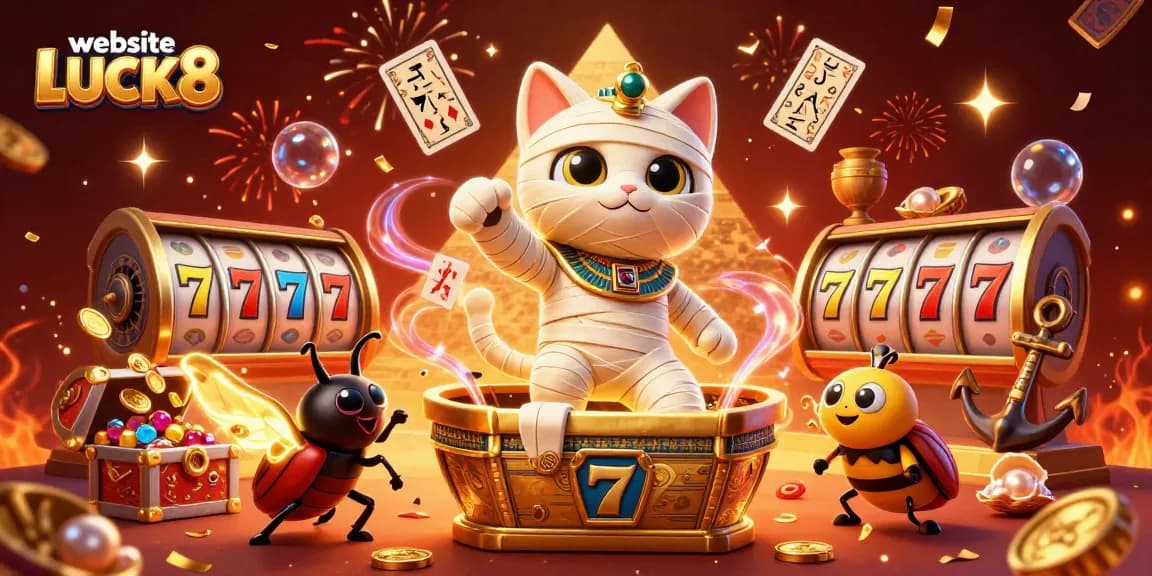 Experience winning strategies at website LUCK8 through rich casino visuals and vibrant characters.