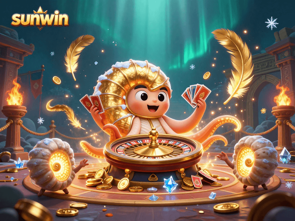 Win big with Sunwin's thrilling casino features showcased in vibrant 3D action.