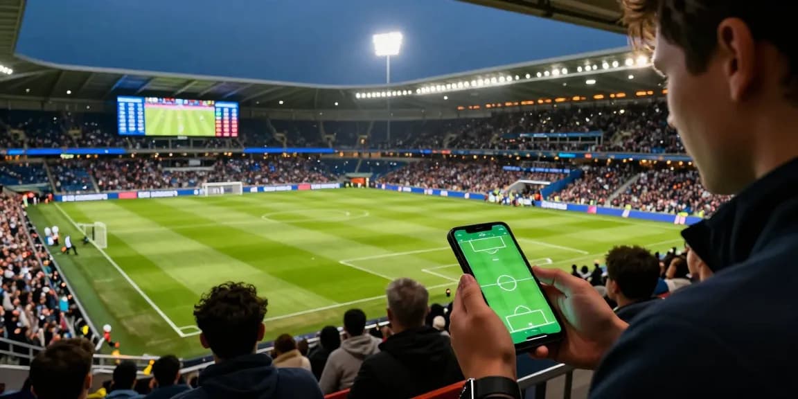 Live betting scene showing s6667 odds and predictions analysis in a vibrant football stadium atmosphere.