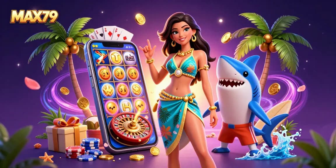 Experience thrilling jackpot slots at MAX79 with vibrant games and engaging characters.