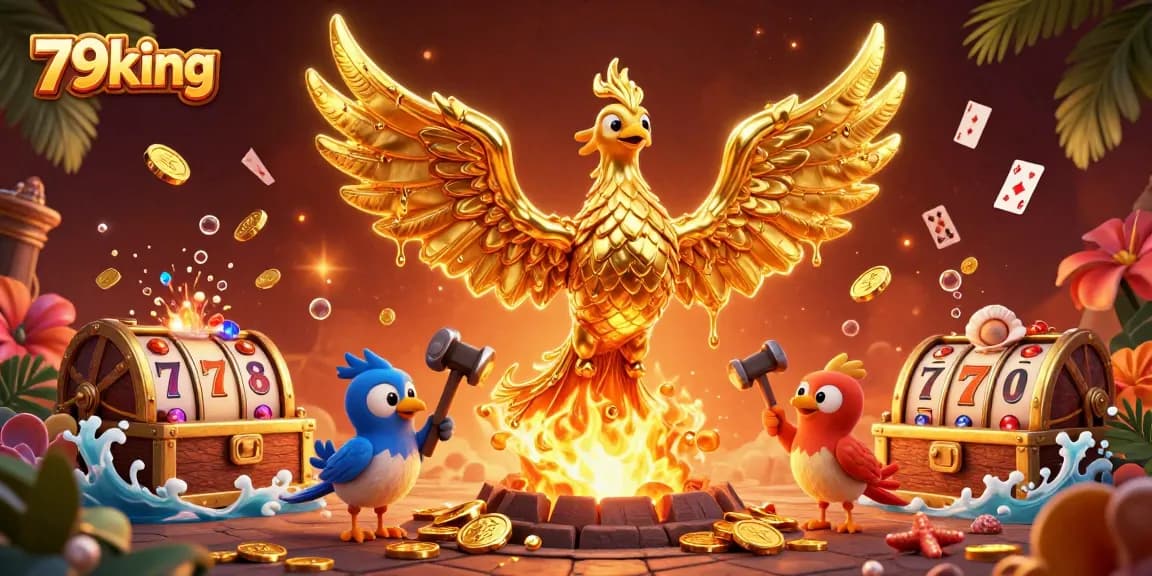 Experience the thrill of 79king as the molten phoenix creates jackpots in a vibrant casino scene.