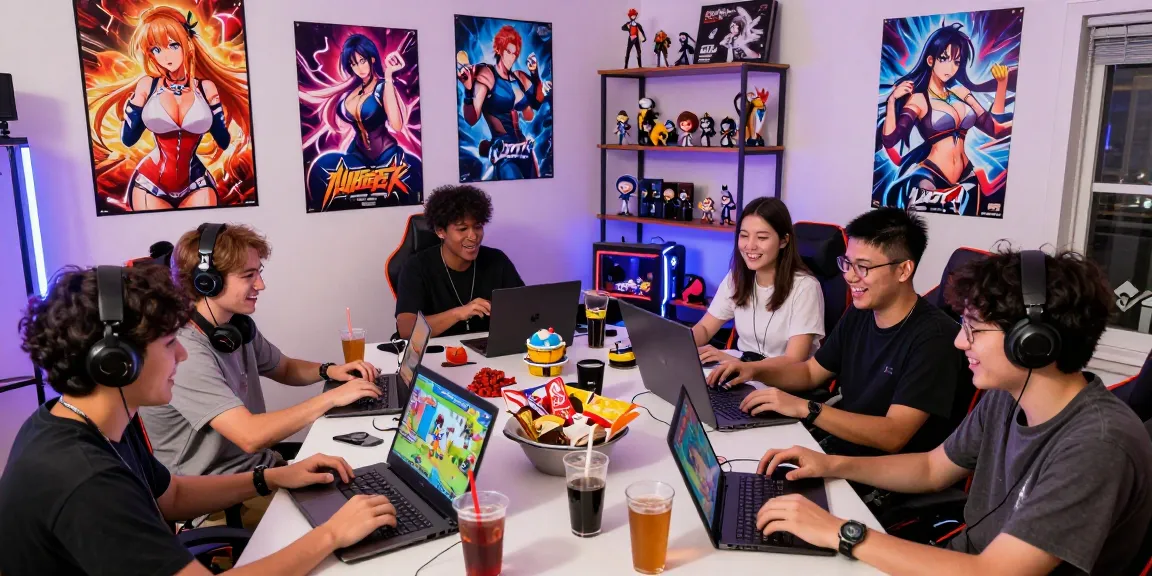 Players enjoying a variety of hentai games in a vibrant gaming environment.