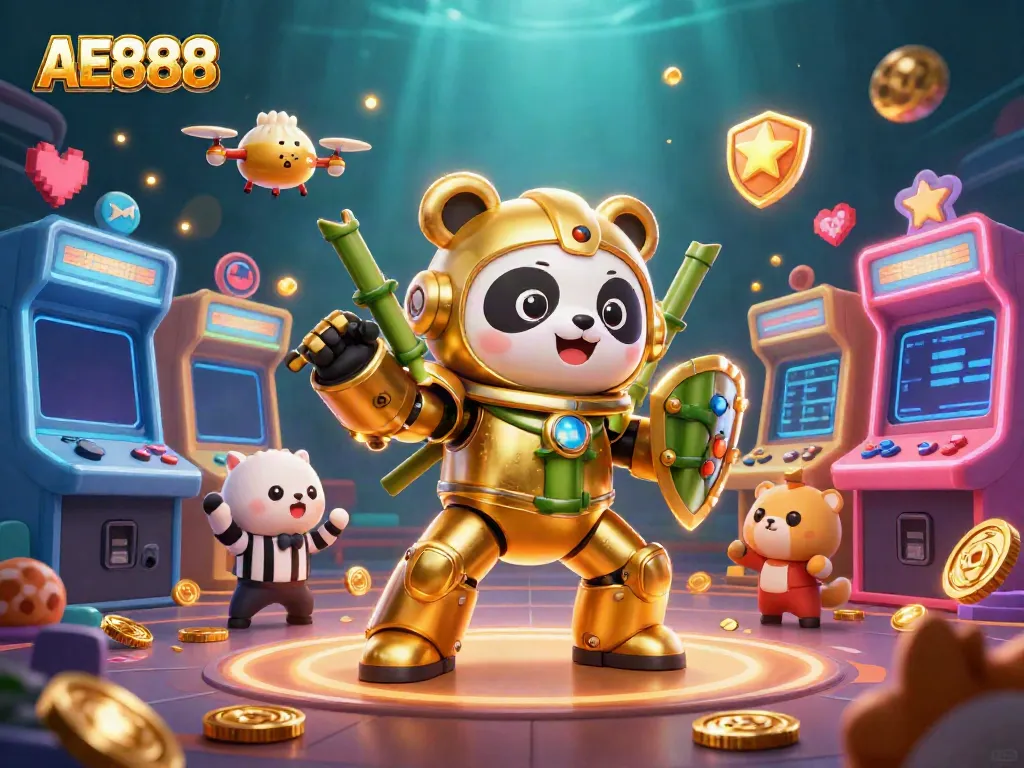 Experience the excitement of gaming at AE888 with vibrant characters and dynamic casino elements.