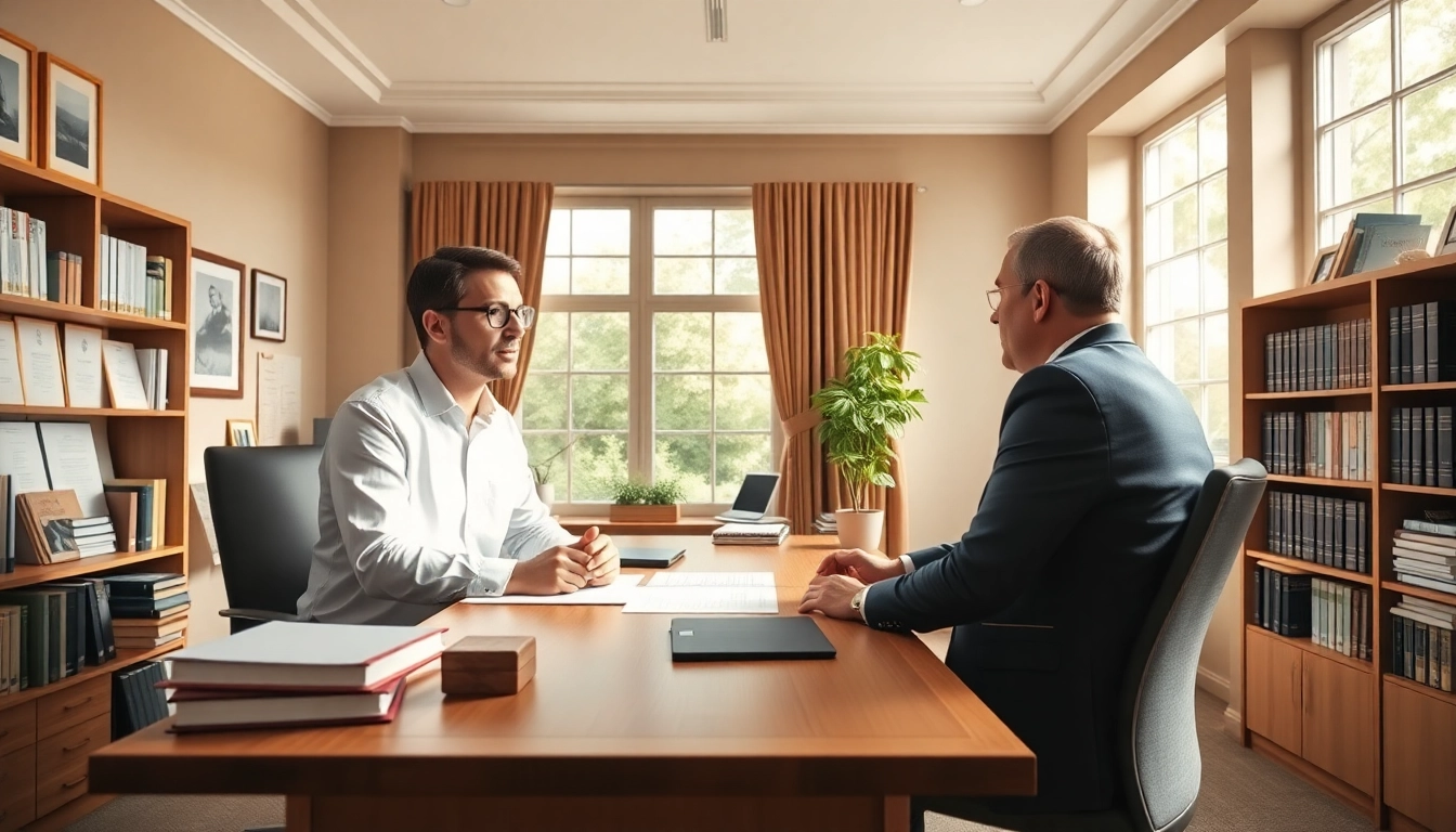 Expert discussing Wills in a bright office setting with legal documents.