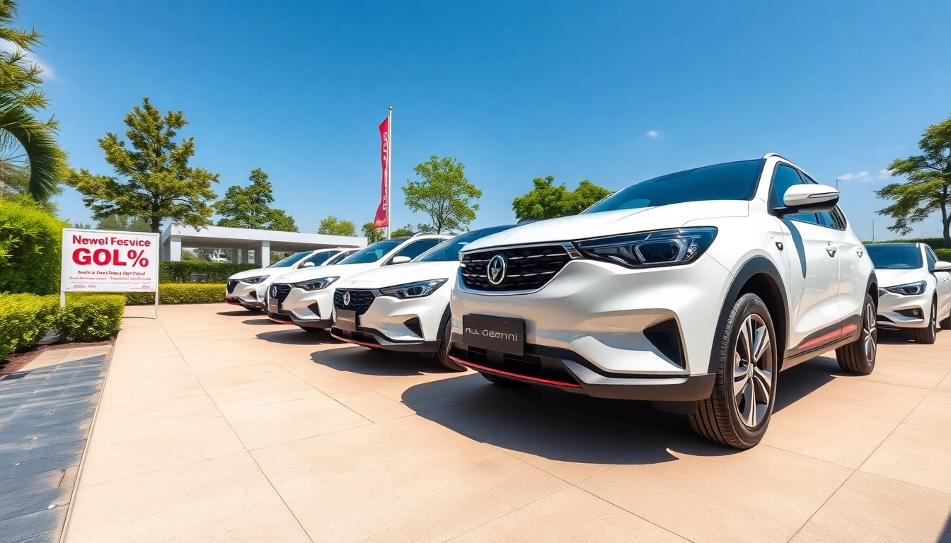 Showcasing Gemini cars in a vibrant outdoor showroom highlighting their elegance